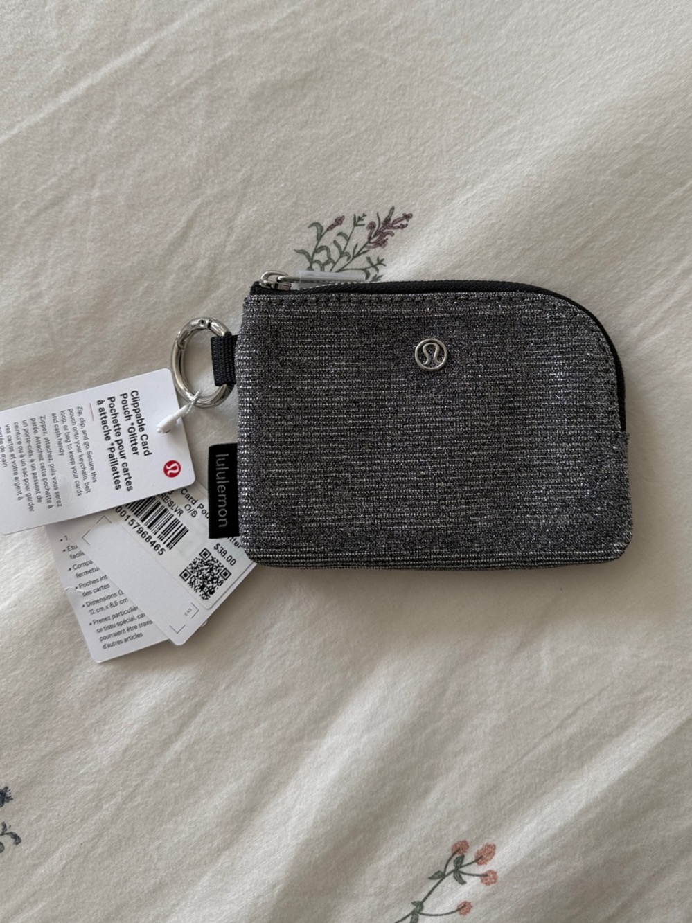 lululemon athletica Metallic Charcoal Key & Card Holder